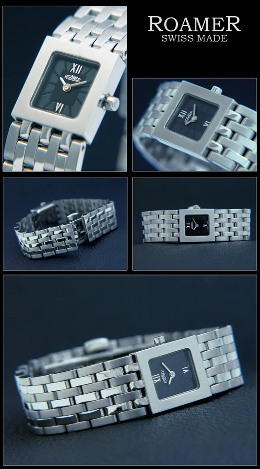 Reloj ROAMER Dreamline Acero Inoxidable Rectangular Hecho en Suiza Diseñador 620.953 Foto 1 de 1