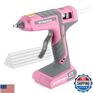 WORKPRO Full Size Cordless Hot Melt Glue Gun - 12V Rechargeable Fast Preheati - Picture 1 of 5
