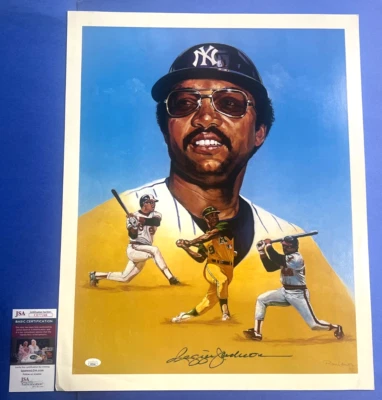 Reggie Jackson Signed 20x25 Thick Stock Print NY Yankees JSA COA CE77248 - Image 1 of 4