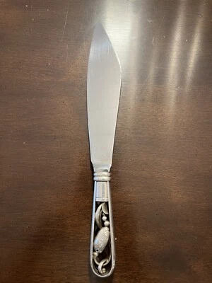 Georg Jensen“Blossom”蛋糕刀,10.25 英寸。 复古,纯银 — 第 1/4 张图片