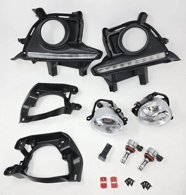 Luz antiniebla LED delantera adecuada Highlander 2014 2015 2016 incorporada ámbar blanco DRL bisel Foto 1 de 4