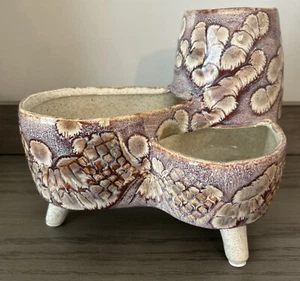 Gorgeous 8.5” Stonewear Planter 3 Plant Sections 3 Feet Gorgeous Color And Glaze - Picture 1 of 7