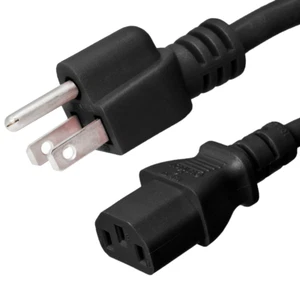 AC Power Cord, 5-15P to C13, 6 ft, 10A/125V, 18/3 AWG - Iron Box # IBX-4908-06 - Picture 1 of 4