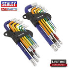 Sealey 18pc Long Ball End Allen Hex Key Torx Trx Star Twin Pack Coloured Set Car