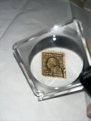Estampillas de Estados Unidos de 1914-15 Scott # 427 George Washington 4 centavos estampilla marrón marcada con correo  Foto 1 de 2