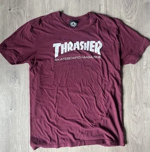 Thrasher Skateboard Magazin weinrot rot T-Shirt Größe Medium 100 % Baumwolle Skate - Bild 1 von 2
