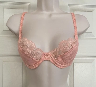 De Colección Victoria’s Secret ~ * Sujetador Demi de Encaje Ligeramente Acolchado Etiqueta Dorada con Aros ~ 34B Foto 1 de 4