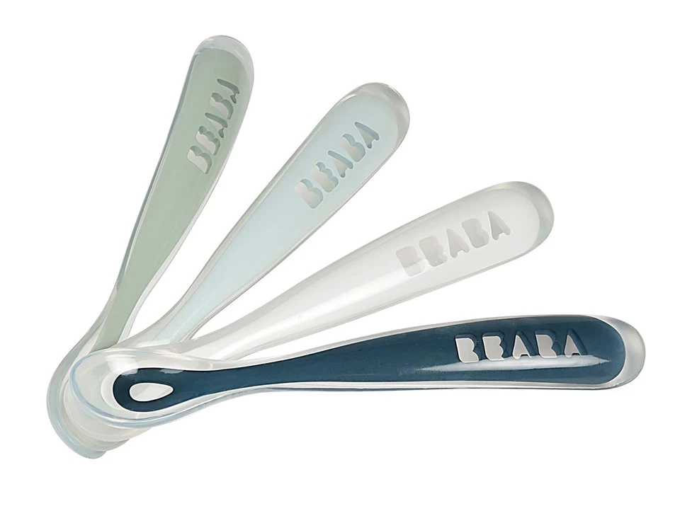 BEABA Baby's First Foods Spoon Set, 4 Pack Silicone Baby Spoons, Baby Essentia - Image 1 of 4