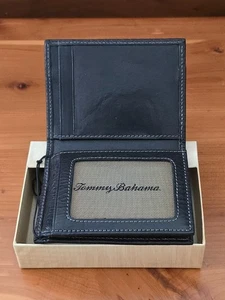 TOMMY BAHAMA - MEN'S BLACK LEATHER WALLET W/EXPANDED CARD FLAP - BRAND NEW! - Bild 1 von 23