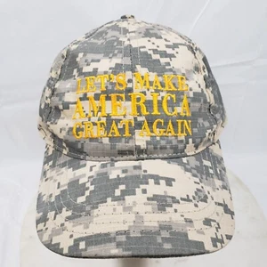 Trump 2016 Hat Camo Cap Let's Make America Great Again Embroidered USA Made Adj - Picture 1 of 10