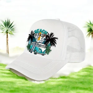 Beach Please Trucker/Golf Hat-White -Lightweight & Adjustable- New! Stylish - Picture 1 of 4