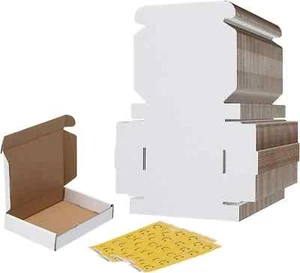 6x4x1 Shipping Boxes Set of 100 White Small Corrugated Cardboard Box Mailer Box - Picture 1 of 5