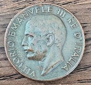 #217 ITALY 1929 5-centesimi copper coin VF Condition Vintage World Collectible - Picture 1 of 4