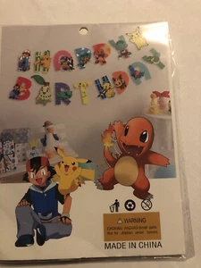 Pokemon Happy Birthday Banner - Picture 1 of 4