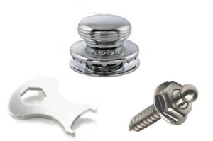 2 Chrome Smooth Loxx Canvas Fastener Tarps Convertibl Boat Covers Strap Lock - Picture 1 of 2
