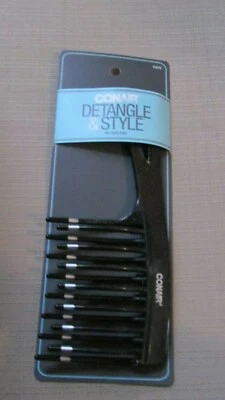 Conair Styling Essentials Detangling Comb, Style & Detangle BLACK  #14415Z❤ - Image 1 of 4