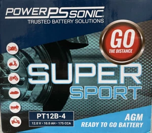 Power Sonic AGM maintenance free Sealed Battery PT12B-4 (12.0V•10.0AH• 75CCA) - Picture 1 of 4