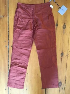 Vera Wang Lavender Label Silk Rust Colored Ankle Pants Size 0/34 - Picture 1 of 8
