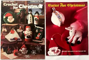Crochet & Cuties For Christmas 2 Patterns Books Pine Cone Ornaments Snowflakes + - Picture 1 of 7