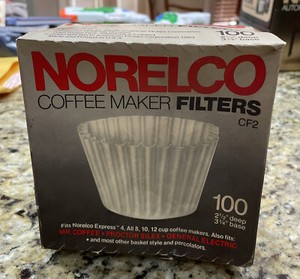 Vintage Norelco CF2 Coffee  Paper Filters New Old Stock 10-12 Cup Sealed In Box