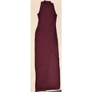 Kookai Maxi Dress - Size 1 - Burgundy / plum With Slit in Dress - Picture 1 of 3