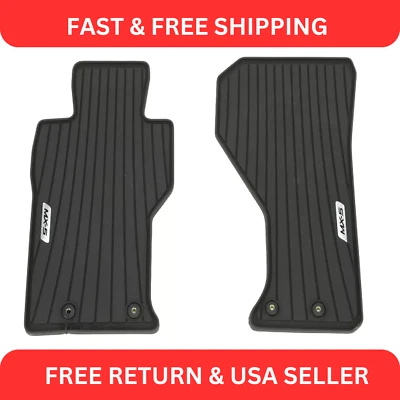 2016-2022 Mazda MX-5 Miata Front Black All Weather Floor Slush Mats OEM NEW - Image 1 of 3