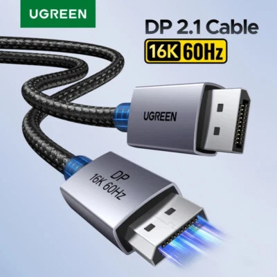 UGREEN DisplayPort Cable DP2.1 16K 60Hz 80Gbps HDR Video Audio For PC TV Monitor - Image 1 of 4