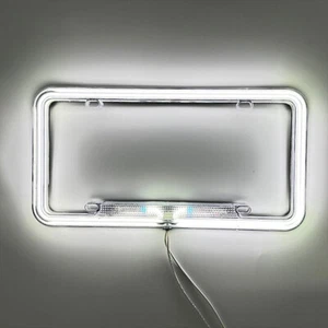 Neon License Number Tag Frame LED Light Universal Car 12V Front Rear Holder - Bild 1 von 16