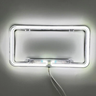Neon License Frame 12V LED Light Front Rear License Frame Holder Universal Car - Image 1 of 4