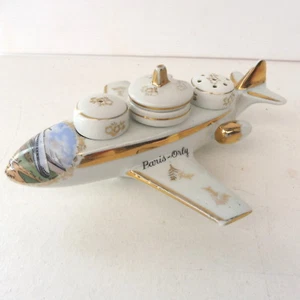 * SALIERE ET POIVRIERE MOUTARDIER FORME AVION AEROPORT DE PARIS PARIS ORLY - Bild 1 von 9