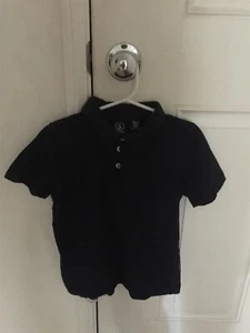 Volcom Boys Size Large / 6 Dark Blue Polo Style Shirt - 100% Cotton - Picture 1 of 3