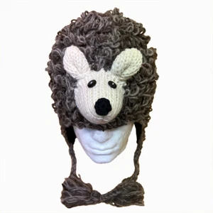Brillante Igel Strickmütze mit Stoffnase, Fleece gefüttert, ältere Kinder/Erwachsene - Bild 1 von 2