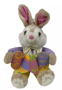 Conejito de peluche floreciente saludo americano de Pascua 11" de alto coleccionable de colección - Imagen 1 de 3