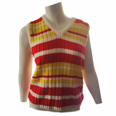 Vintage Striped Vest Pendleton 70s 80s Womens Size Medium Country Sophisticates - Image 1 of 4