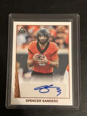 2021 Leaf Memories - 1990 Base Autographs Bronze Spectrum Spencer Sanders - Image 1 of 2
