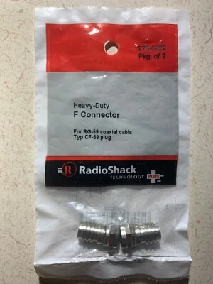 Heavy-Duty F Connector Type CF-59 male plug For RG-59 coaxial cable (2-Pack) New - Image 1 of 2
