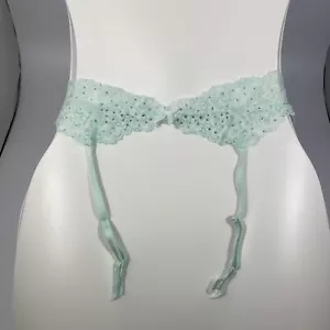 Victoria's Secret Strumpfband Little Sexy Things Pastell hellblau Spitze Blumenmuster M/L - Bild 1 von 5