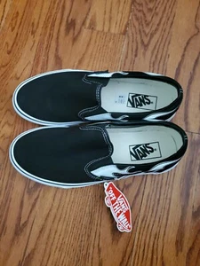 VANS CLASSIC SLIP-ON (FLAME) BLACK / WHITE VN0A33TBK68 MEN US 9.5/WOMEN US 11 - Picture 1 of 4