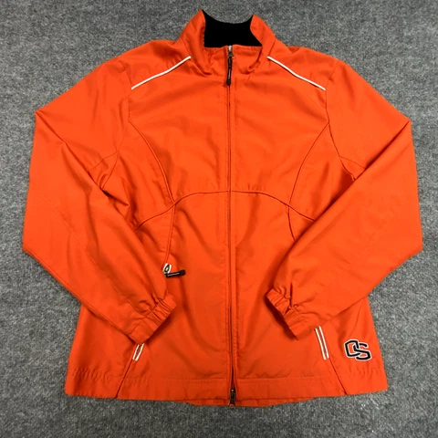 Oregon State Beavers Jacket Womens Small Orange Full Zip Embroidered Windbreaker Cover