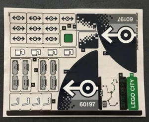 LEGO Sticker Sheet For City Set 60197 - Passenger Train - Railway Signs Stickers - Picture 1 of 3