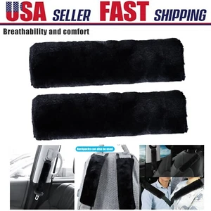 Universal Car Auto Sheepskin Seat Belt Covers Shoulder Strap Pads Cushion Soft - Picture 1 of 15