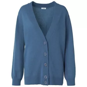 AKRIS Punto Schurwolle Kaschmir Strickjacke Pullover in blau Denim Größe 10 - Bild 1 von 4