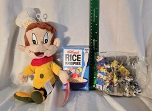 2 artículos Rice Krispies: rompecabezas de caja de cereales de 100 piezas y peluche Snap Kellogg's 2006 de 11" - Imagen 1 de 13