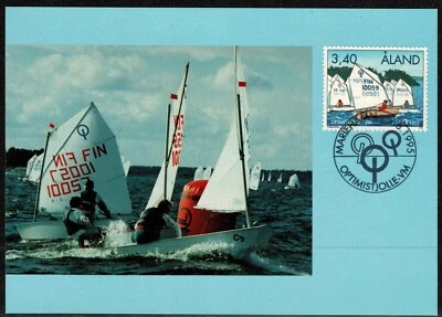 Aland 1995 Optimist Dinghy Racing Picture Postcard - Stamped - Mint - Image 1 of 2