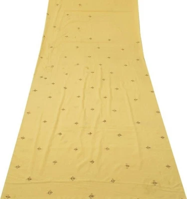 Blend Crepe Vintage Sari Remnant Scrap Fabric for Sewing Craft Cream - Image 1 of 4