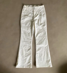 TRUE CRAFT Hose Damen 10 Korsett Taille Schlag Elfenbein Cord High Rise Stretch - Bild 1 von 10