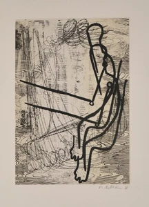 Markus Oehlen/Grabado/Firmado a mano/Griffelkunst 249 A 6/1988/Pescadoras VI - Imagen 1 de 3