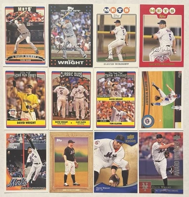 David Wright 12 Card Lot 2006-2011 No Duplicates - Image 1 of 2