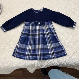 NWOT LES PETITS SOLEILS Plaid Corduroy/Flannel Cotton Dress Size 2T - Picture 1 of 8