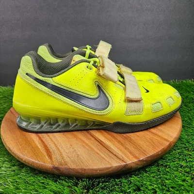 Nike Romaleos 2 Volt Yellow Weightlifting Gym Shoes Straps Men’s Size 10.5 - Image 1 of 4